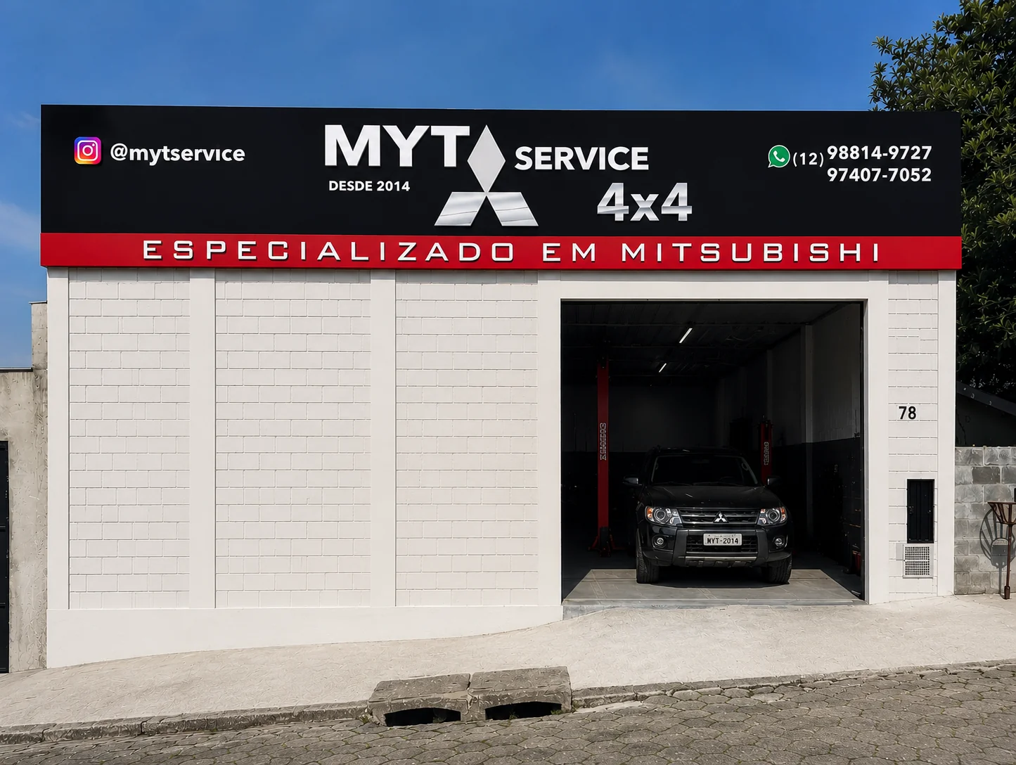 Fachada da oficina MYT Service na Rua Pelotas, 78